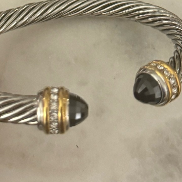 David Yurman Classic Cable Bracelet Black Onyx, Sterling Silver with Diamonds - Picture 9 of 10